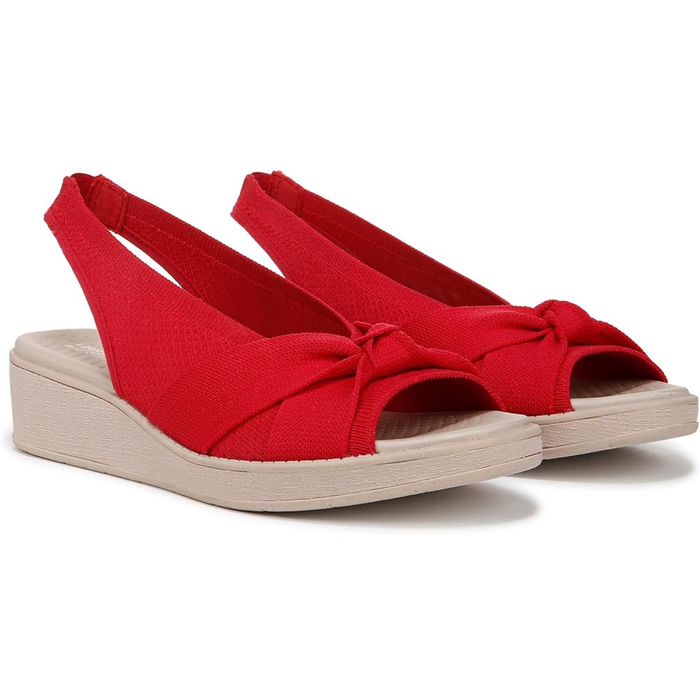 NWT Life Stride Red Wedge Slingbacks, Size 11